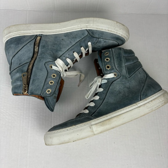 Grand Voyage/LA “Belmondo High”high-top sneakers in blue burnished Men’s 9.5 - Picture 2 of 16